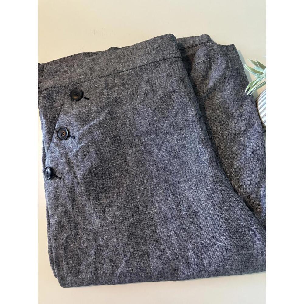 Lane Bryant Charcoal Gray Cropped Button-Front Jeans